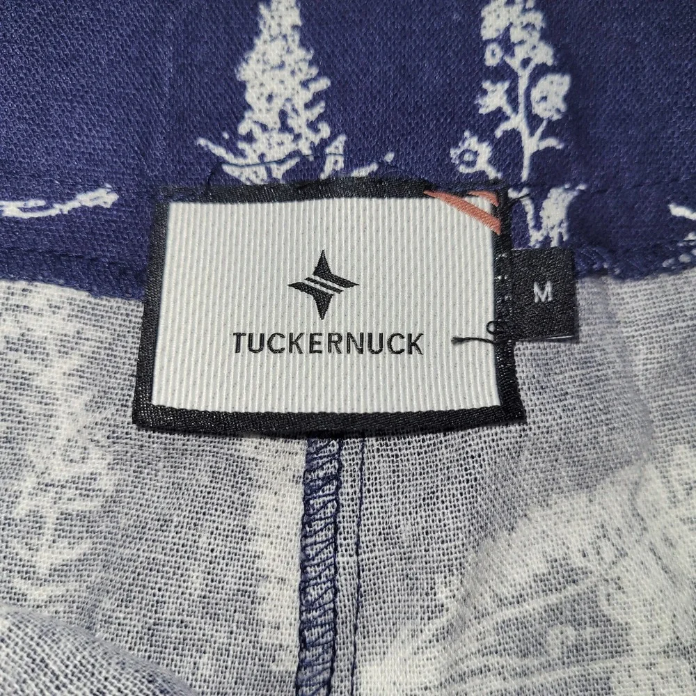 Tuckernuck Pant‎ Beaufort Botanical Andi Cropped Wide Leg Womens M Blue Linen